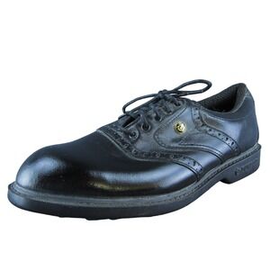 Dunlop  Men Golf Cleats Shoes‎ Black Leather Lace Up Size 8 Medium